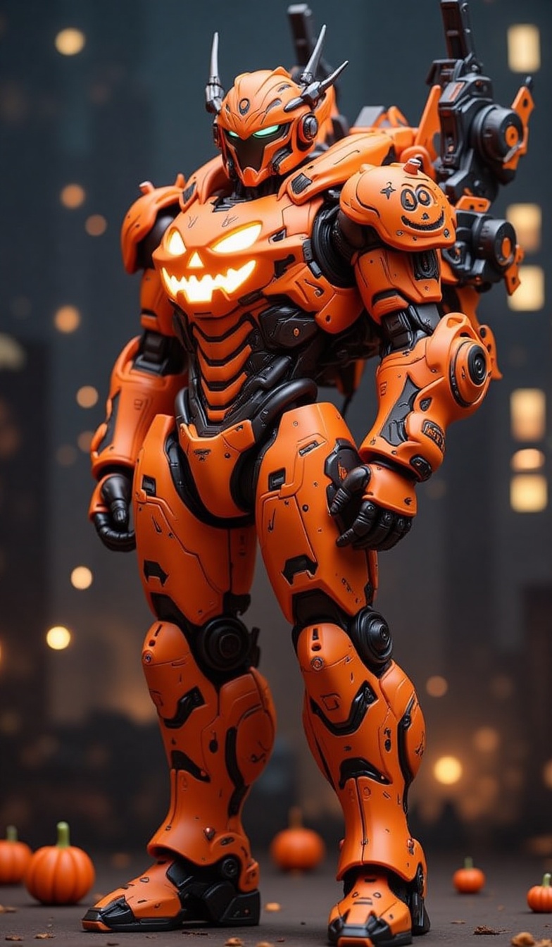 Mobile suit,  Halloween pumpkin coloring,  unique design like no other on Tensor.Art
