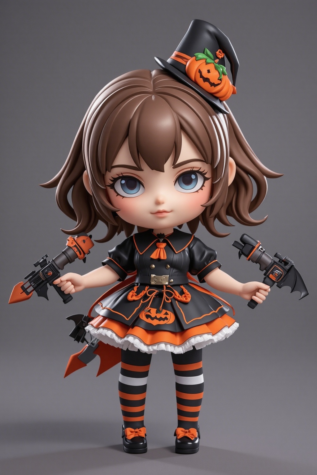 1girl. 3D. chibi, Halloween costume.