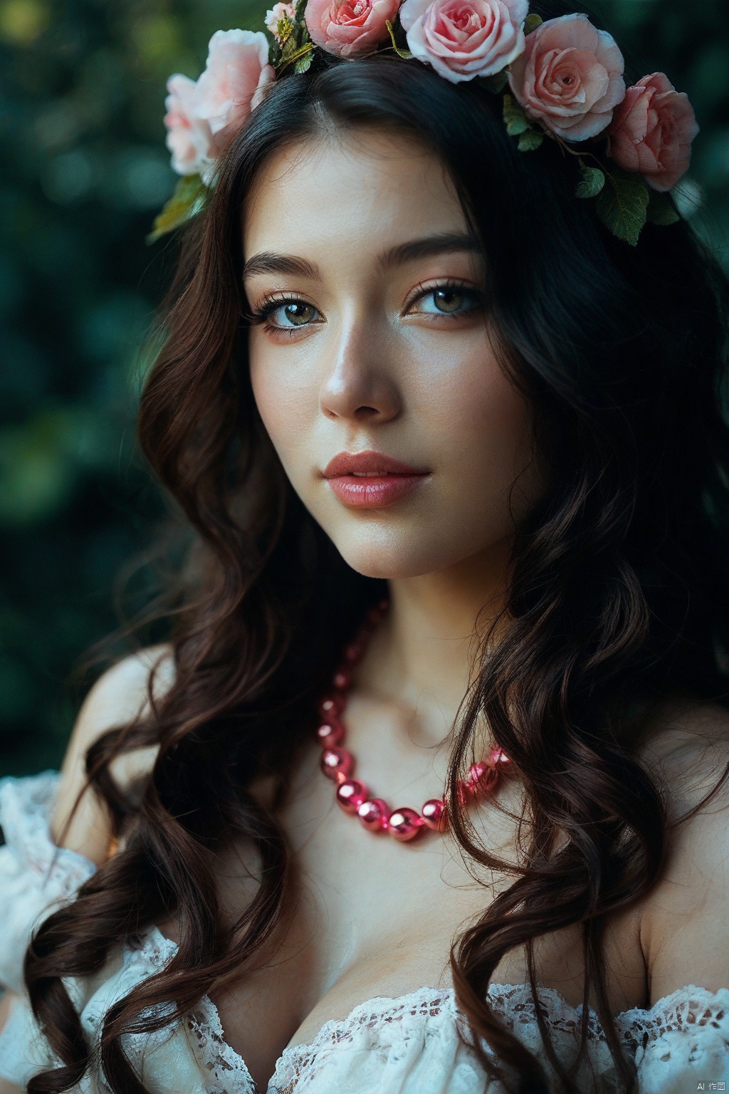 a high-resolution,  softly lit photograph featuring a young Asian woman with a delicate,  ethereal appearance. She has lon...