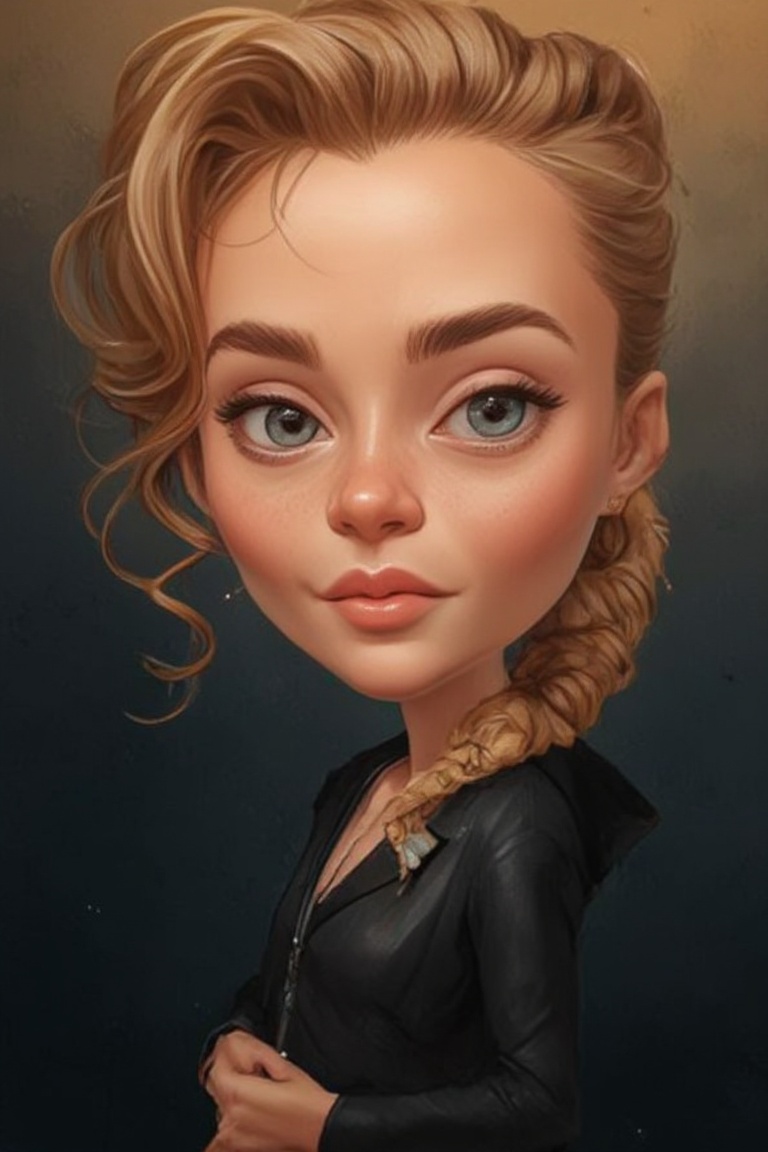 Caricature por Of a woman,  looks funny,  big head on Tensor.Art