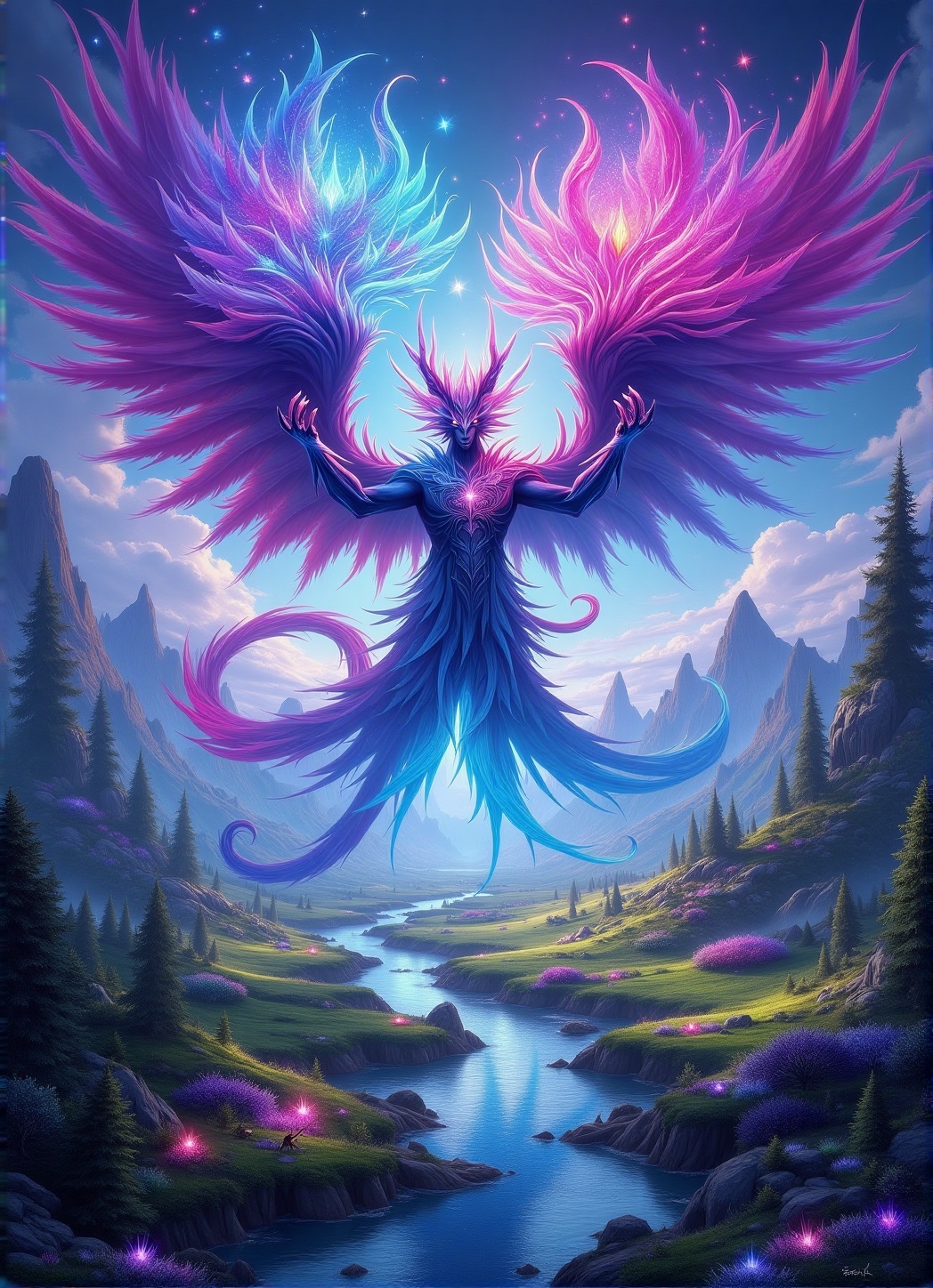 A high-quality hyperrealistic a magic creature,  magic landscape,  FantasyRpGanime on Tensor.Art