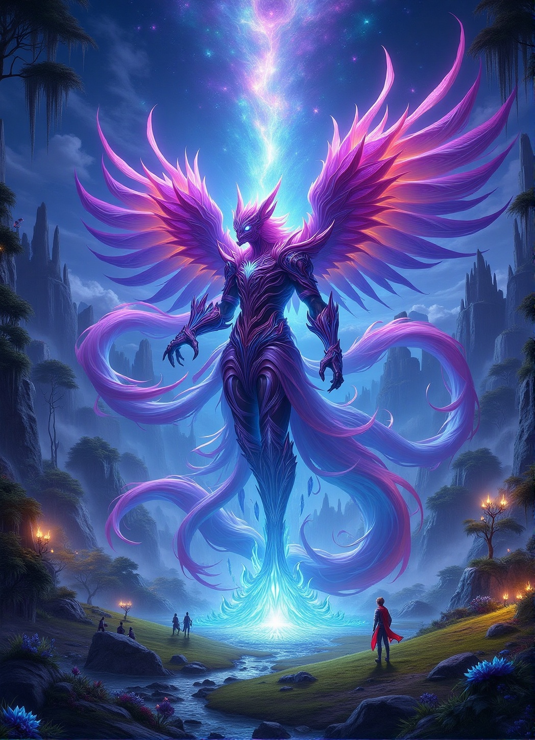 A high-quality hyperrealistic a magic creature,  magic landscape,  FantasyRpGanime on Tensor.Art