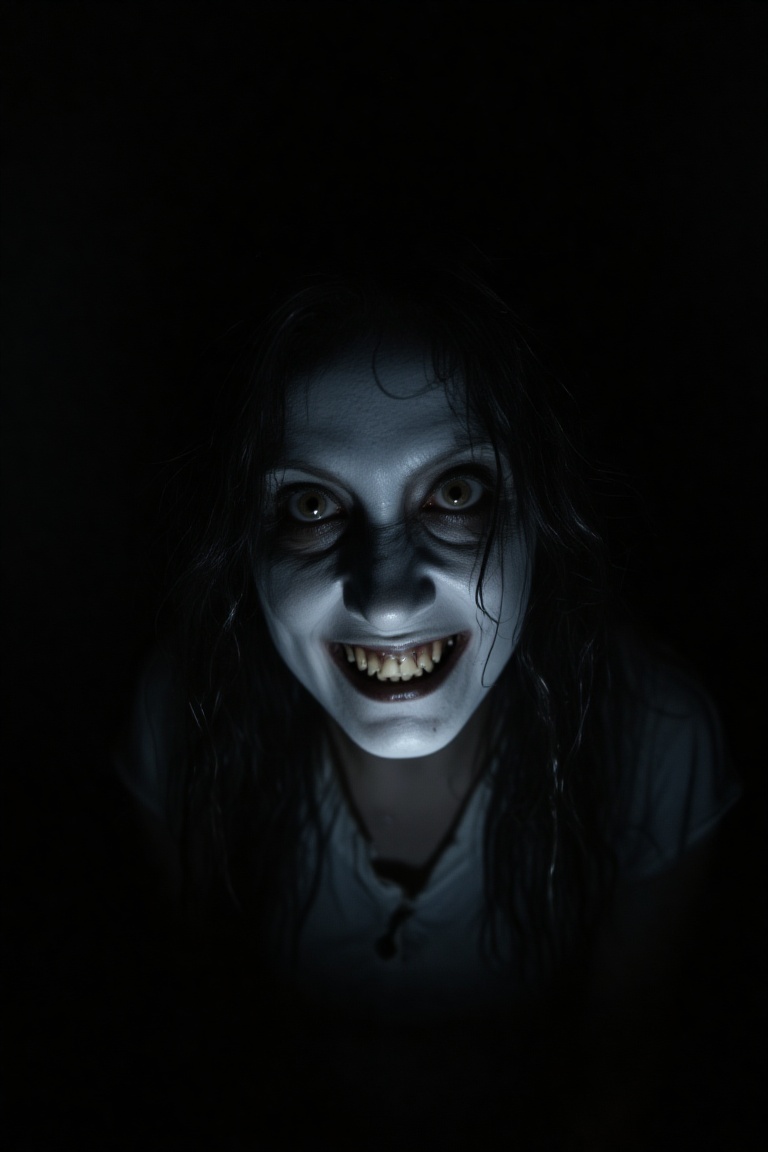 Vampire lit by flashlight,  crawl on the dark street on Tensor.Art