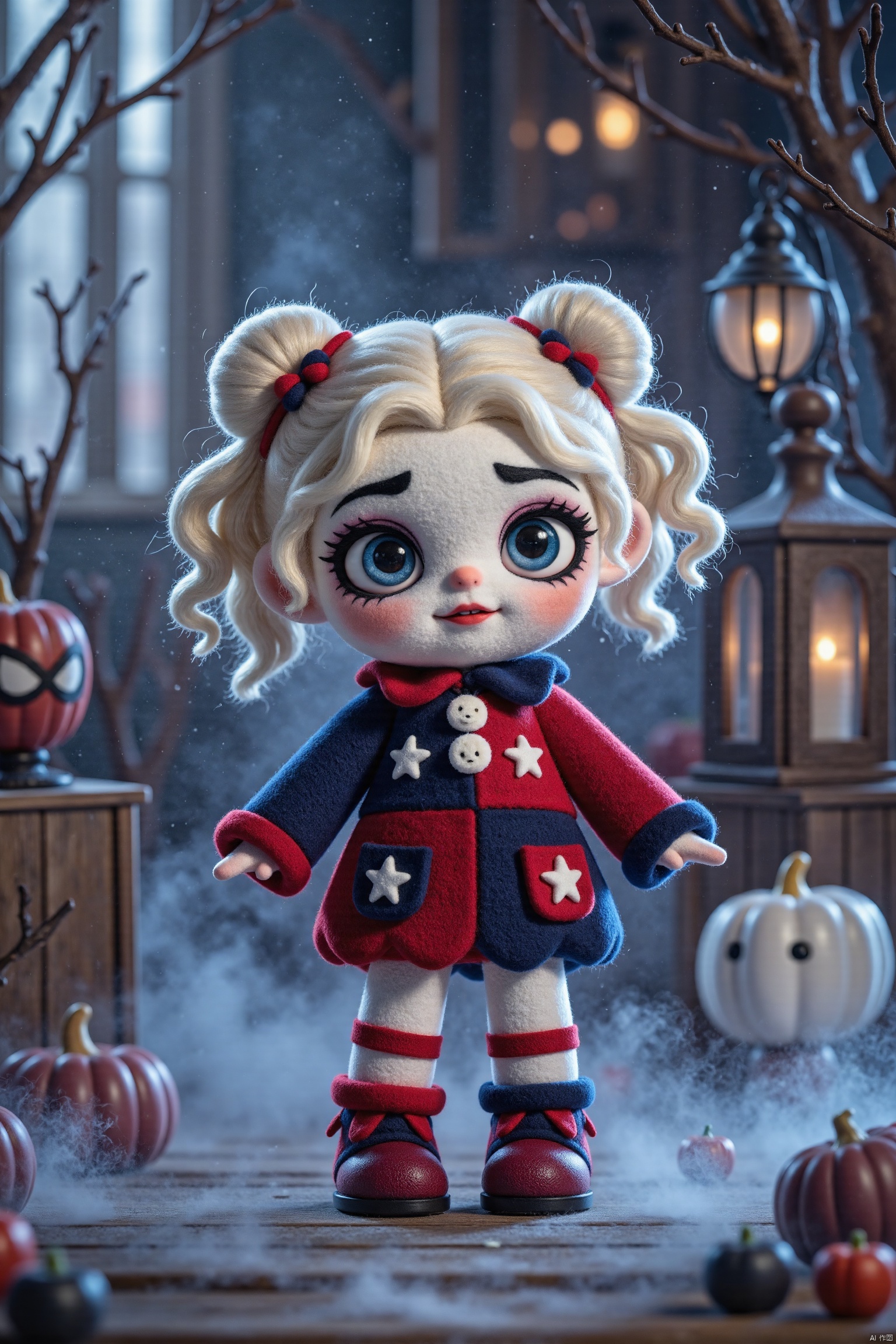 Q-version wool felt,little Harley Quinn