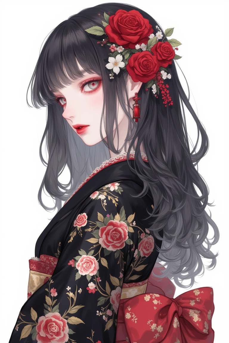 1girl,  solo,  kimono on Tensor.Art