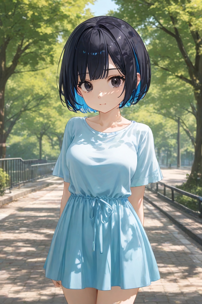 in sunny park in the daytime,  1girl. solo,  alone on Tensor.Art