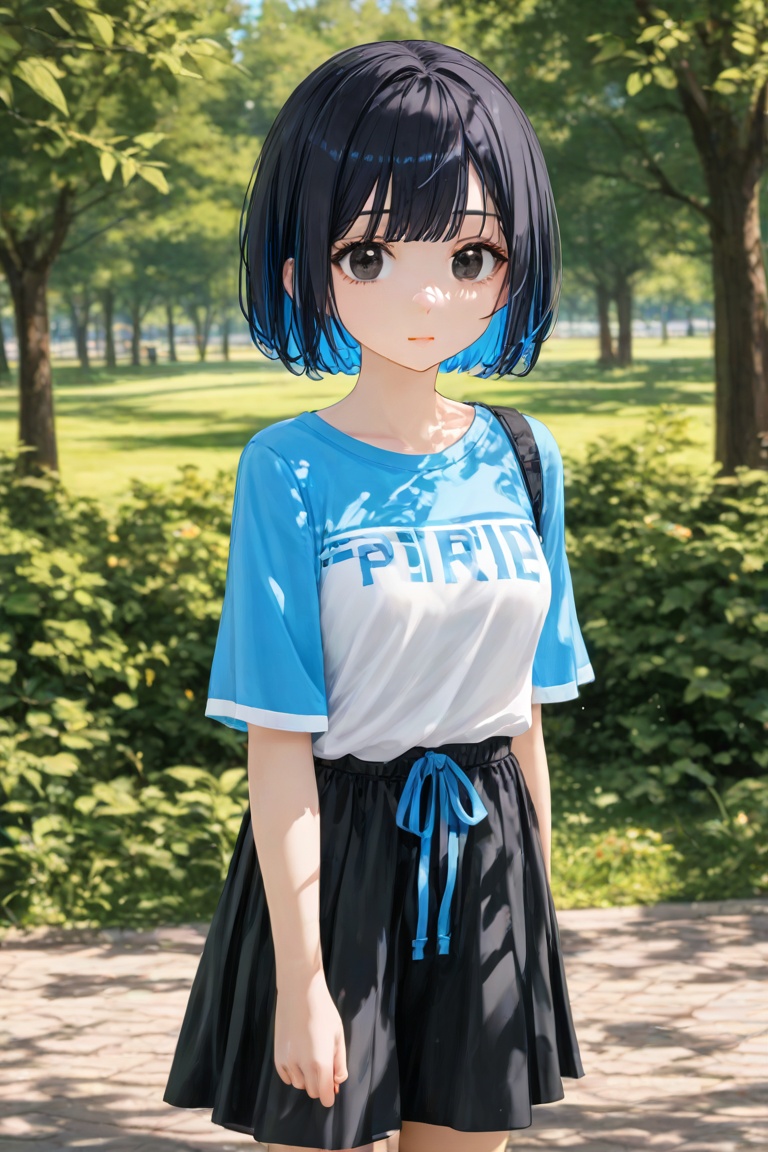 in sunny park in the daytime,  1girl. solo,  alone on Tensor.Art