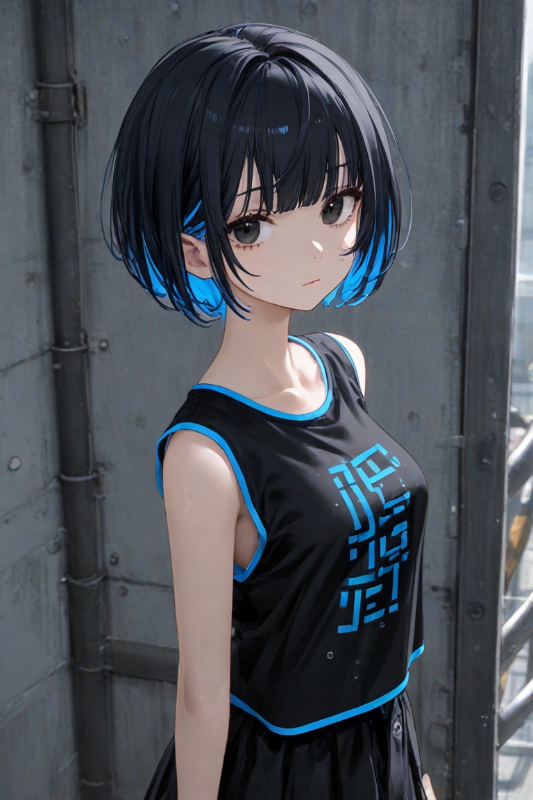 1girl. solo,  alone,  short hair on Tensor.Art