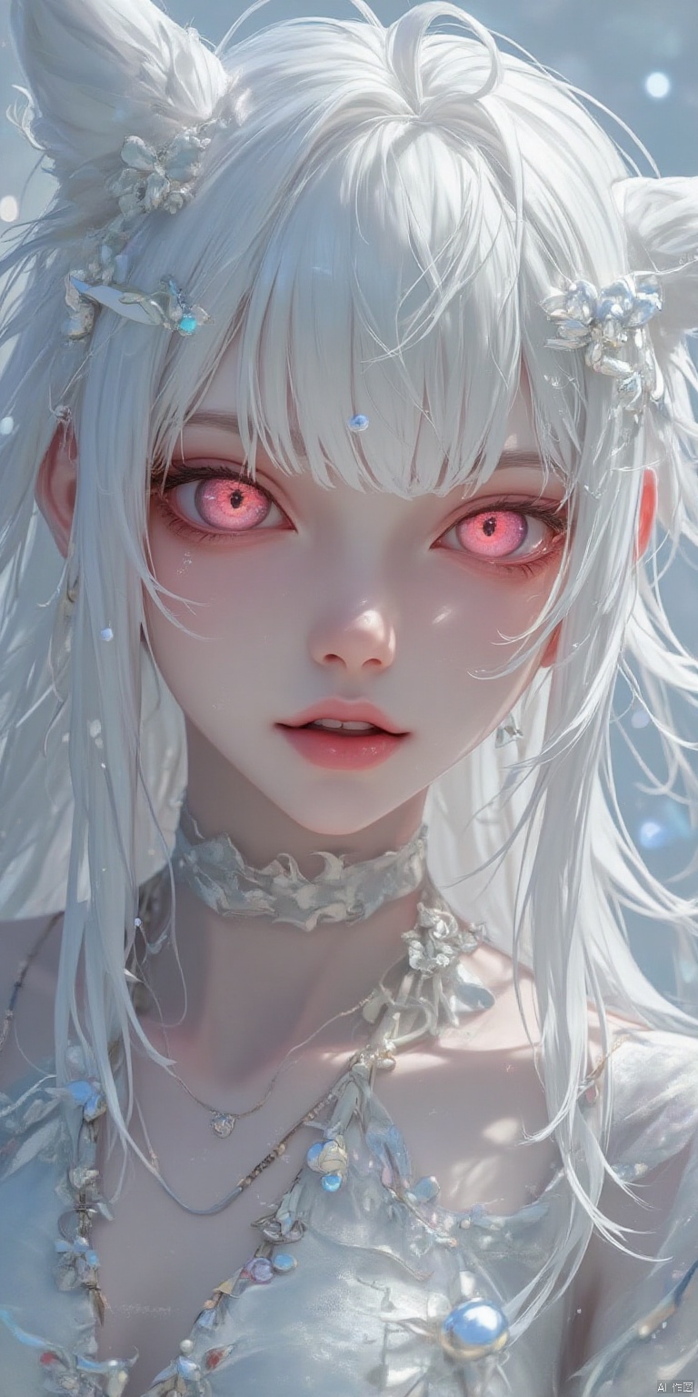 XIESHI(White hair)
Masterpiece: 1.2), best quality, high resolution, uniform 8k wallpaper, (Illustration: 1), perfect lighting, very detailed CG, fine Detail, Very detailed, soft lighting and Shadows, soft and striking lighting, Film Texture: 1.2, (Skin pores: 1.2), (Detailed Skin texture: 1), (Solo: 1.5)), detailed face, (Perspective: 1.1), hazy, low-key: 1.1, Depth of field,
(8k, RAW photo, best quality, Masterpiece: 1.2), (Realistic, realistic: 1.4), (Very detailed CG unified 8k wallpaper), (Detailed face: 1.4), (Beautiful detailed eyes: 1.2), 1 girl, white hair, pink lips, very delicate skin, shiny skin, fair skin, bright eyes, with the feeling of first love