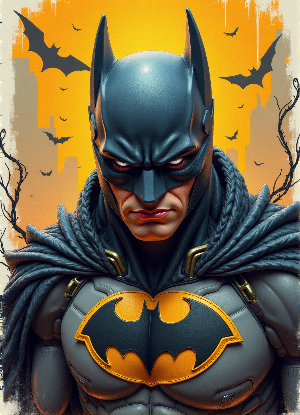 Batman,  urban Comics,  black and gold flag ornaments on Tensor.Art
