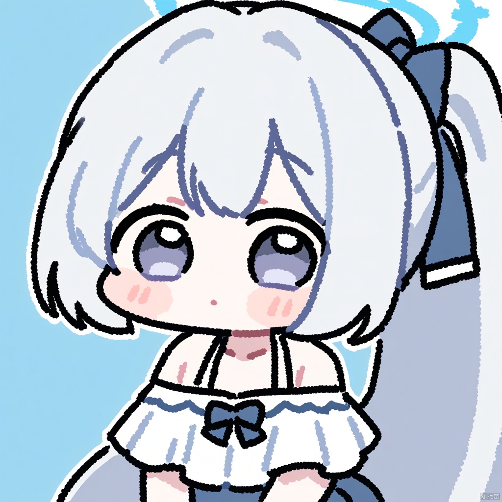 ,chibi,,1girl,miyako \(swimsuit\) \(blue archive\),blue archive,long hair,ponytail,white hair,bangs,bow,halo,hair bow,purple eyes,breasts,very long hair,grey hair


