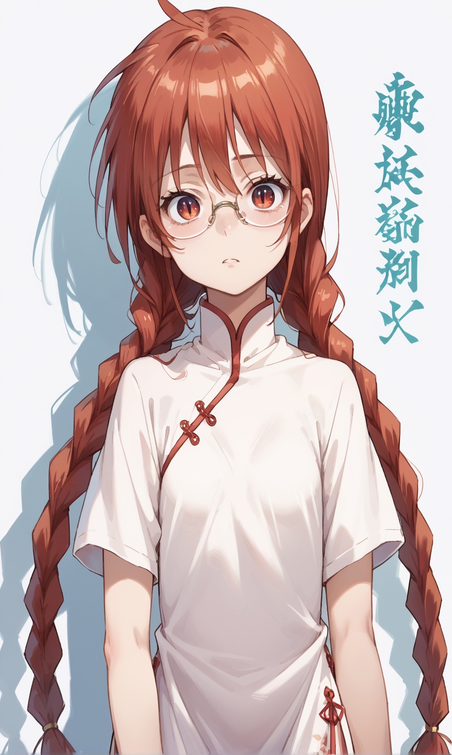 (Red_hair),  Glasses,  twin_braids on Tensor.Art