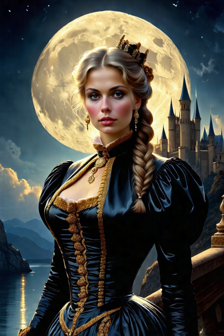 Elegantism,  opulent scene,  full portrait of a Victorian lady on Tensor.Art