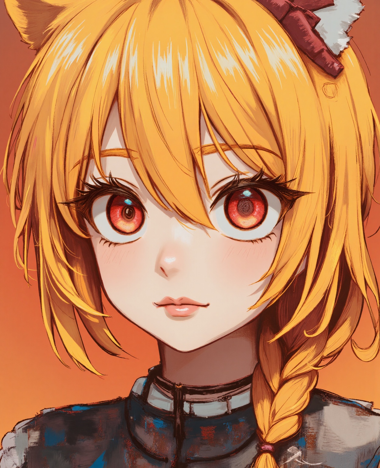 mayumi,  (red_pupils),  yellow_hair on Tensor.Art