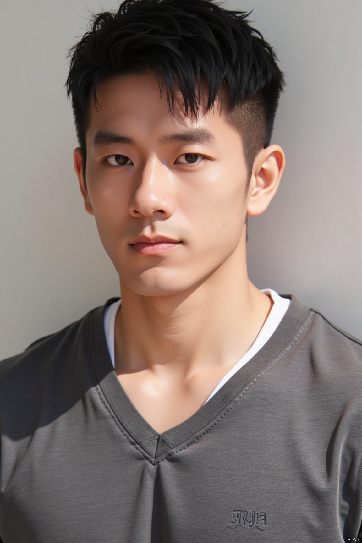 jzns,biu,1man,asian,solo, male focus,handsome,shirt,magnificent,masterpiece, realistic, best quality, highly detailed,