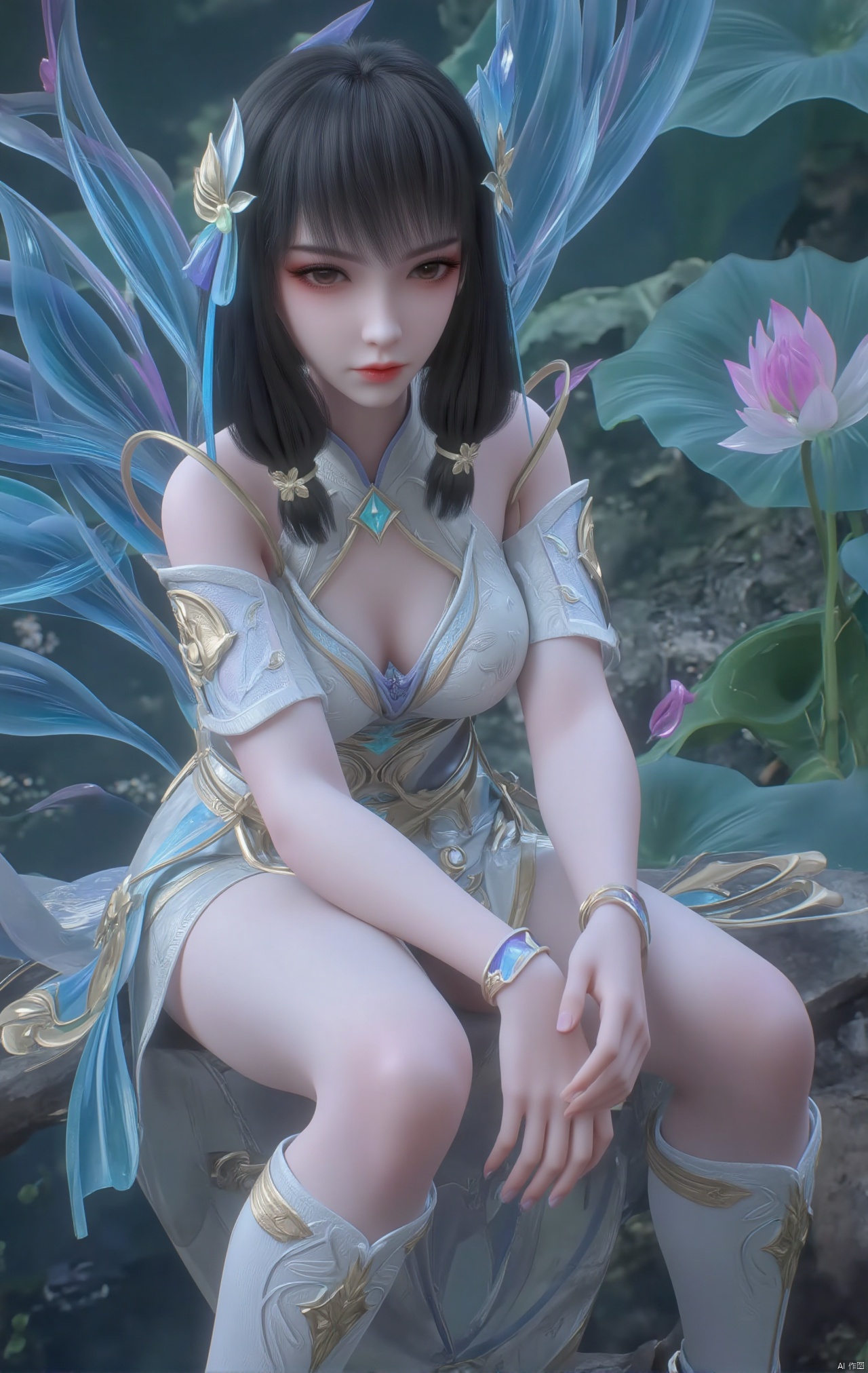 masterpiece,  1girl,  black hair on Tensor.Art