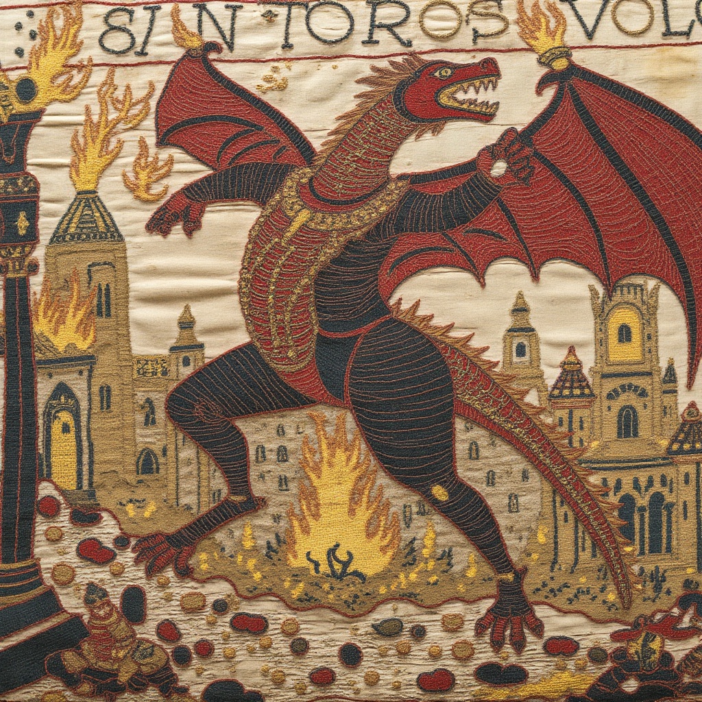 A huge dragon rampaging through New York,  burning buildings,  destruction on Tensor.Art
