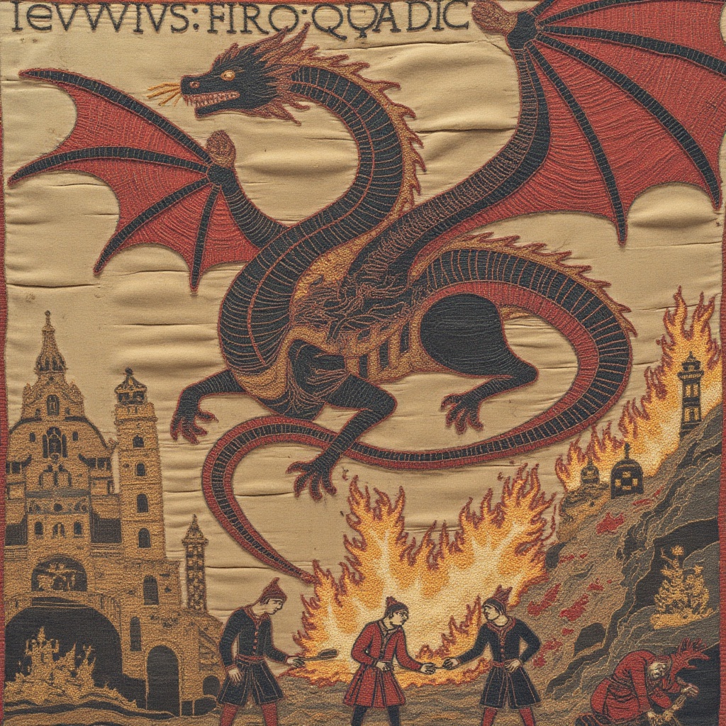 A huge dragon rampaging through New York,  burning buildings,  destruction on Tensor.Art