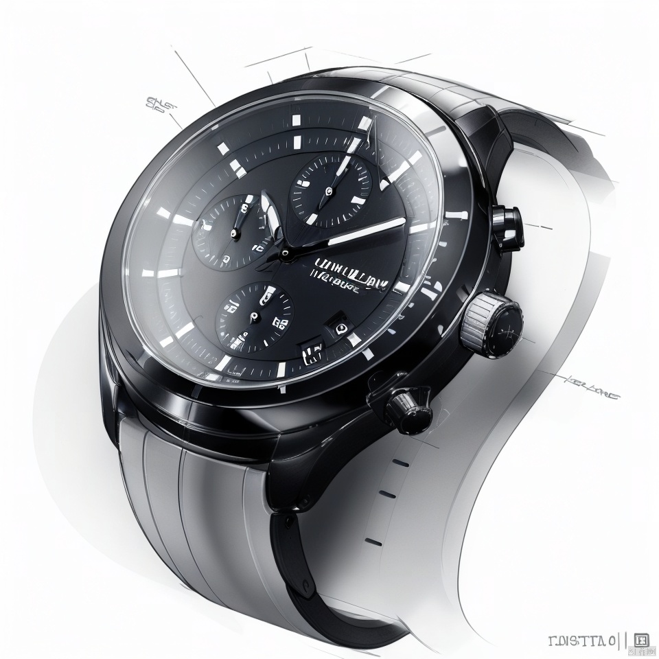 A watch industrial design sketch,  design sketch,  White watch by 宝拉熊 on Tensor.Art