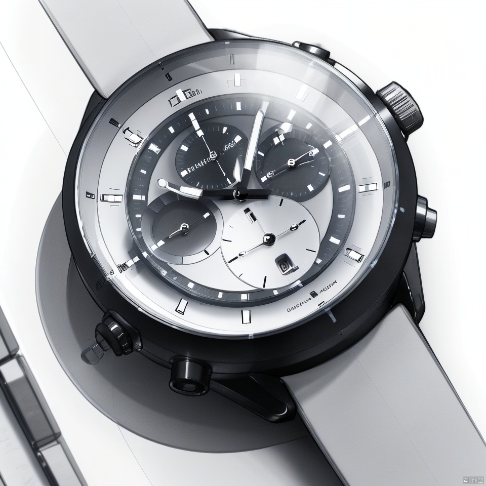 A watch industrial design sketch,  design sketch,  White watch by 宝拉熊 on Tensor.Art