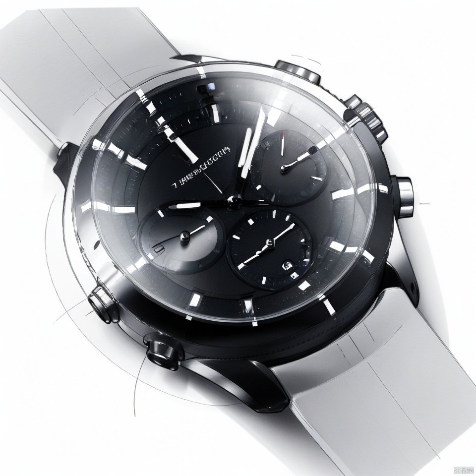 A watch industrial design sketch,  design sketch,  White watch by 宝拉熊 on Tensor.Art