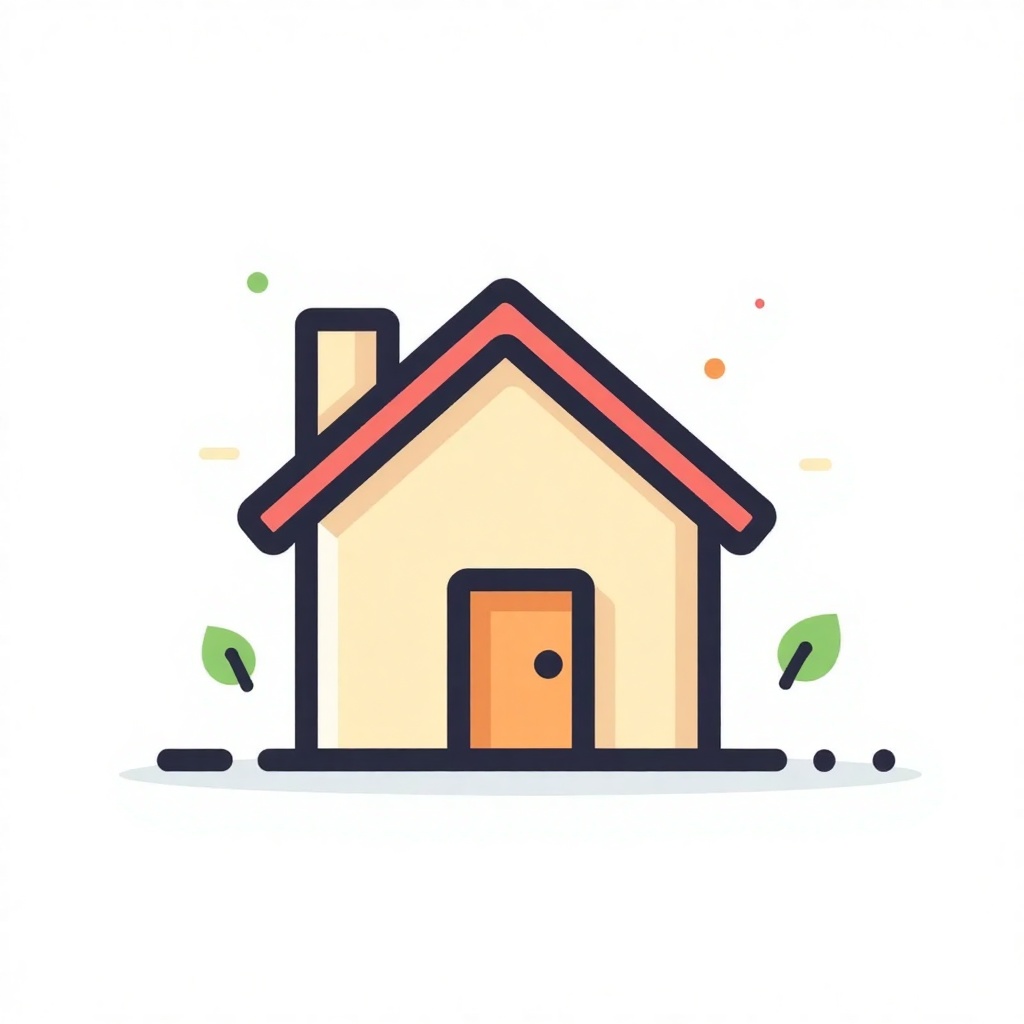 linear_c0l0r_ic0ns, a house. white background. in the style of t0k. (bold)
