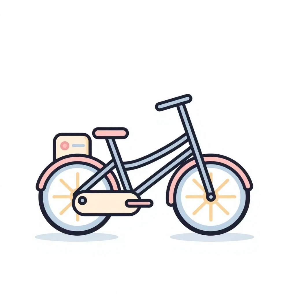 linear_c0l0r_ic0ns, a bike. white background. in the style of t0k. (bold)
