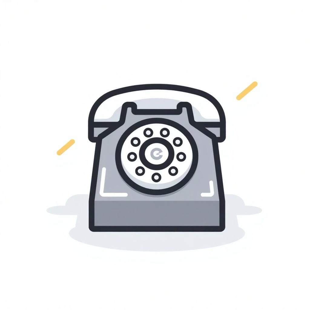 linear_c0l0r_ic0ns, a telephone. white background. in the style of t0k
