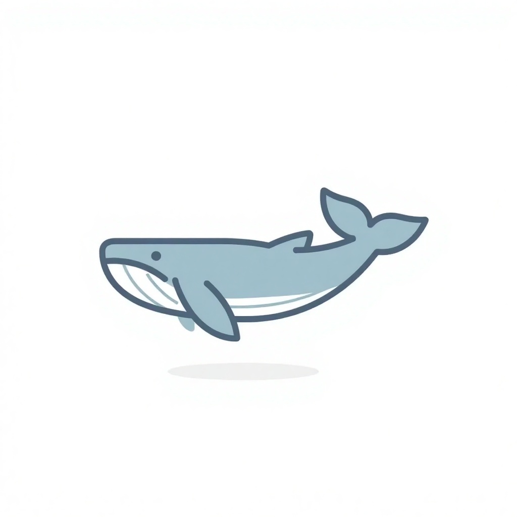 linear_c0l0r_ic0ns, a whale. white background. in the style of t0k. bold
