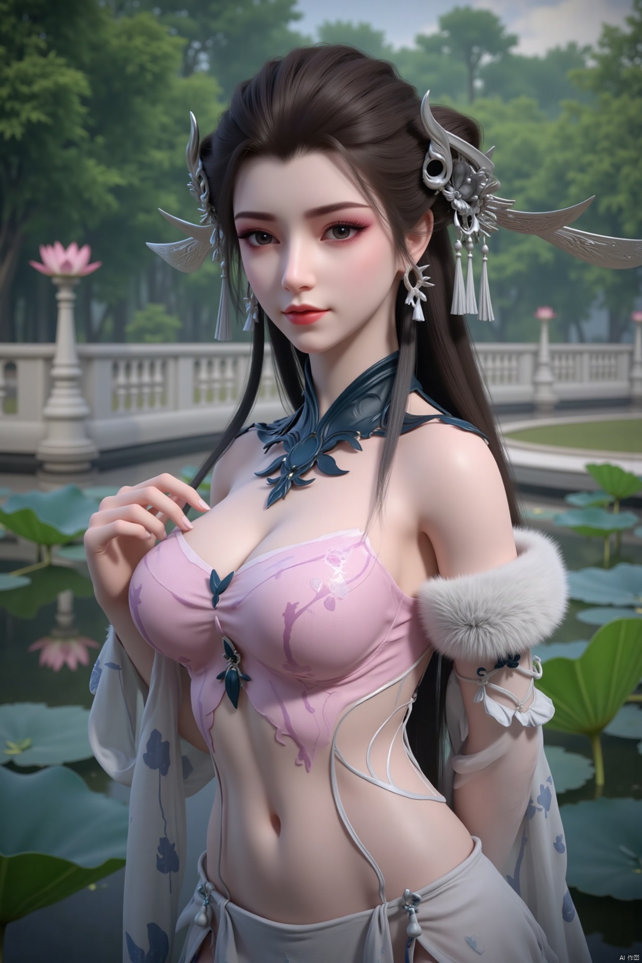 masterpiece,(best quality),official art, (1girl), (solo), ((looking_at_viewer)),(huge breasts:2.69),(full breasts:1.99),Xzhaoliner,(Lotus pond, lotus:1.52)
,Xxuner,XningyudieX,Xsulingyun,Xtianqiong,XyunluoX,XxiaobaiYZ,Xcaoying,Xyaochishennv,Xlimuwanx,Xliuyue,Xwangliaoyi,Xlanlinge,Xlongnv,Xbaiyijun
