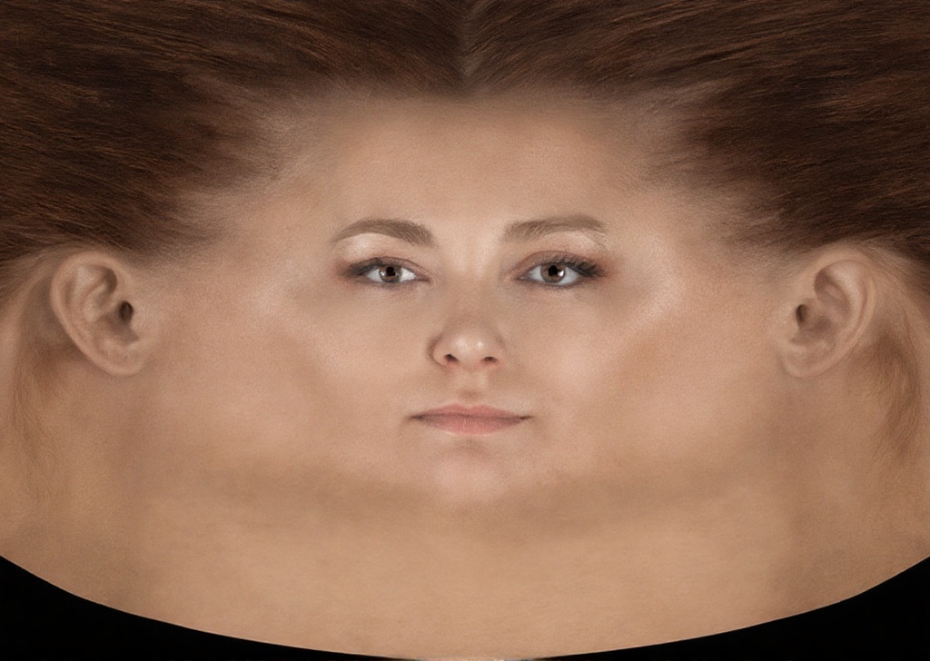 a woman with long hair. her face is clearly visible in uv_unwrapp3d_h34d,  her face is clearly visible on Tensor.Art