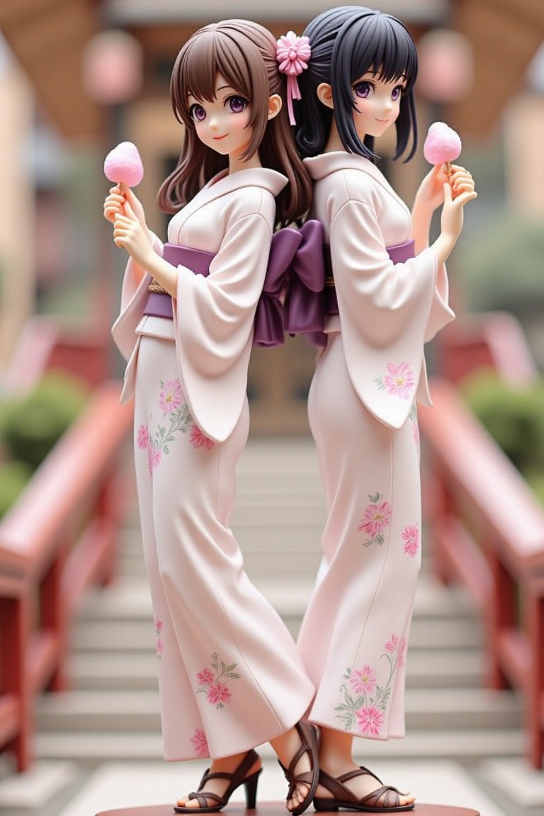 An resin figure,  on pedestal,  long hair on Tensor.Art