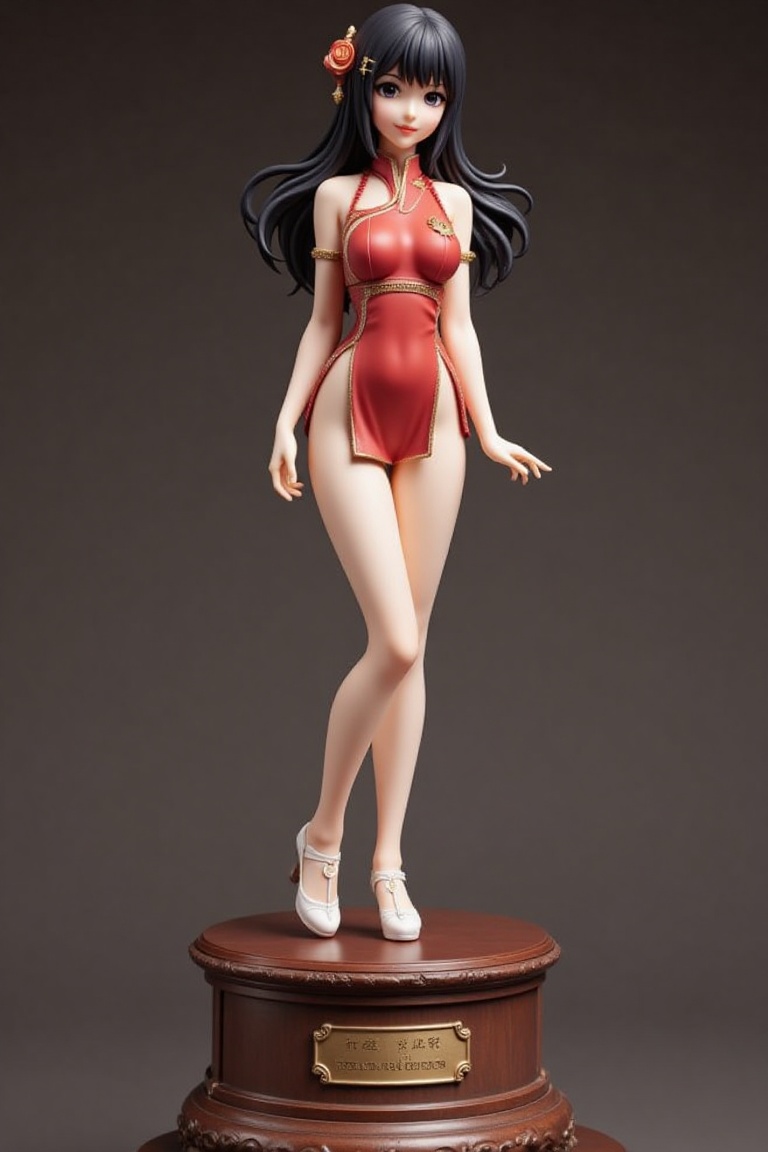 Resin figure about a very beautiful girl,  black hair,  hime cut hairstyle on Tensor.Art