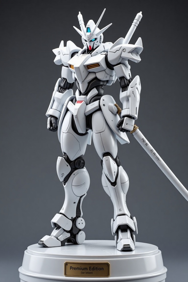 Porcelain figure about a very badass mecha,  white mecha,  white armor on Tensor.Art