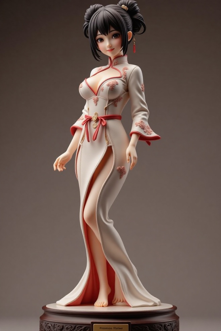 Resin figure about a very beautiful girl,  black hair,  hime cut hairstyle on Tensor.Art