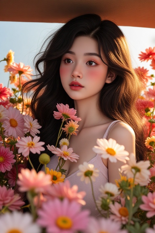 1girl in car flower,  fluxinter01 on Tensor.Art