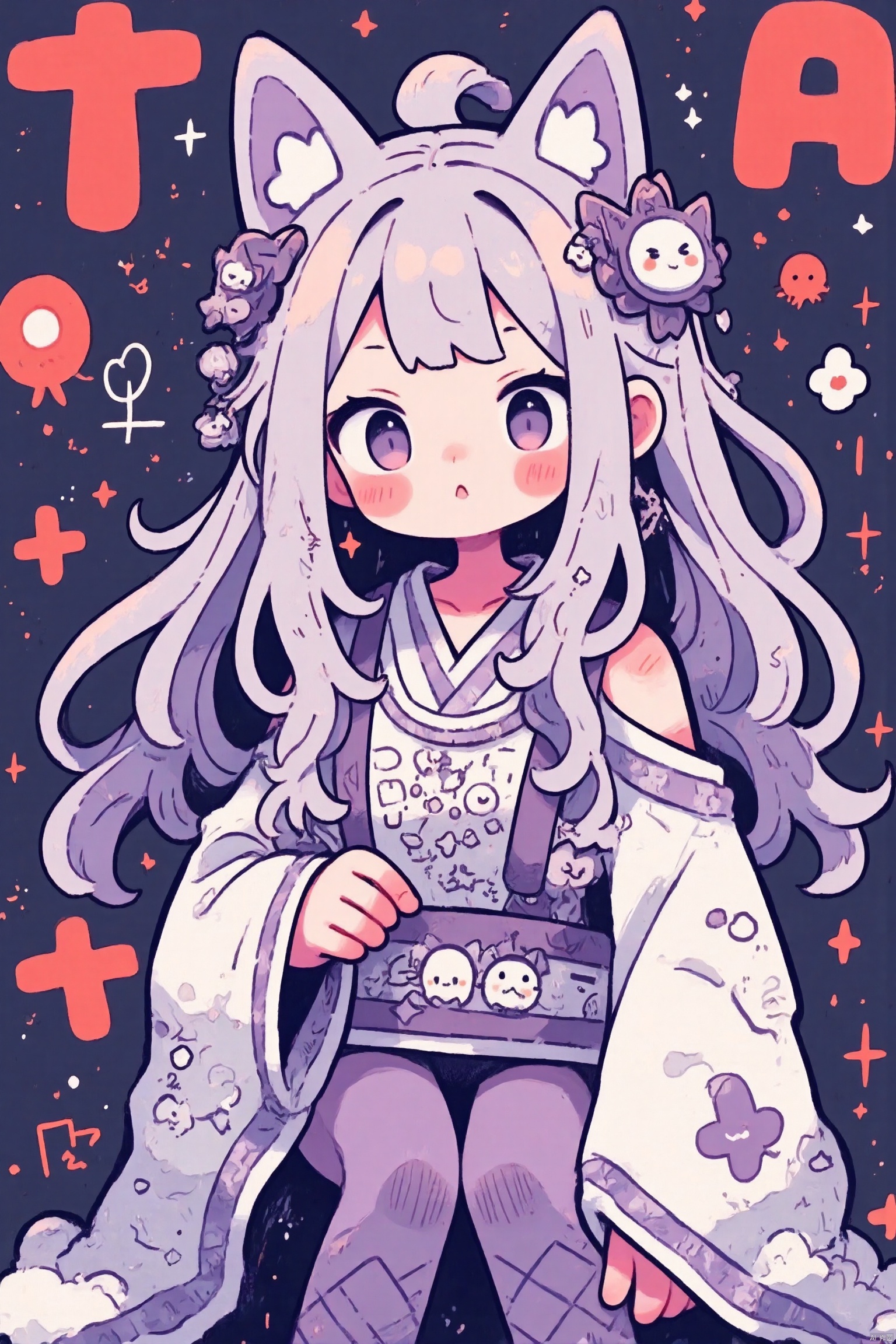 1 Beauty in Hanfu, Thin purple silk shirt,White,Variety of textures, White lace blouse, Platinum purple long ponytail, hair accessories, earring, light purple rabbit ears, Necklaces and Necklaces, Carefully drawn big purple eyes, Detailed makeup, thin eyebrows, high nose, cute red lips, no smile, purse lips, red face, broad chest, big breasts , Well-proportioned breasts, slim waist, Purple fishnet stockings, Chinese Hanfu style, fictional art texture, The colors are vivid and true to life, original photo, Realistic photos, Ultra-high quality 8k hyper-realistic photos, (Effective fantasy lighting effects: 1.8), 10x pixels, magic effect (background): 1.8), super detailed eyes, Girl body portrait,  solo girl , Ancient Hanfu background,