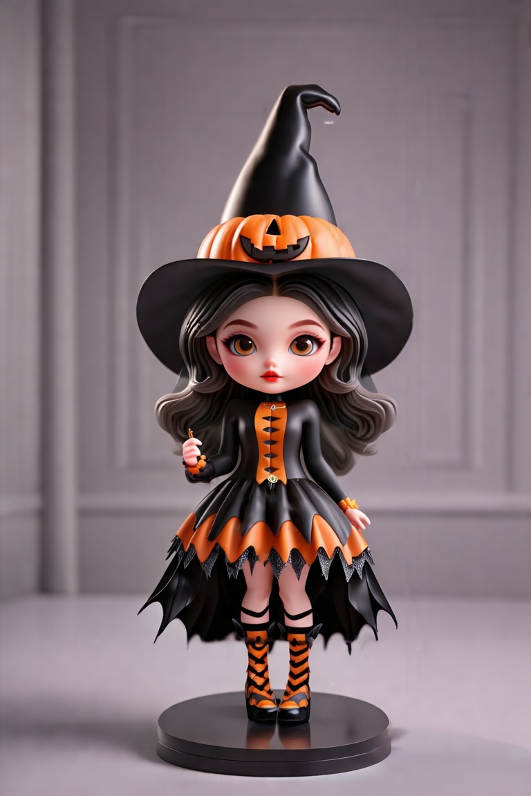 FuturEvoLabFigure, Figure_FuturEvoLab, 
1girl, 3D, chibi, Halloween costume, 