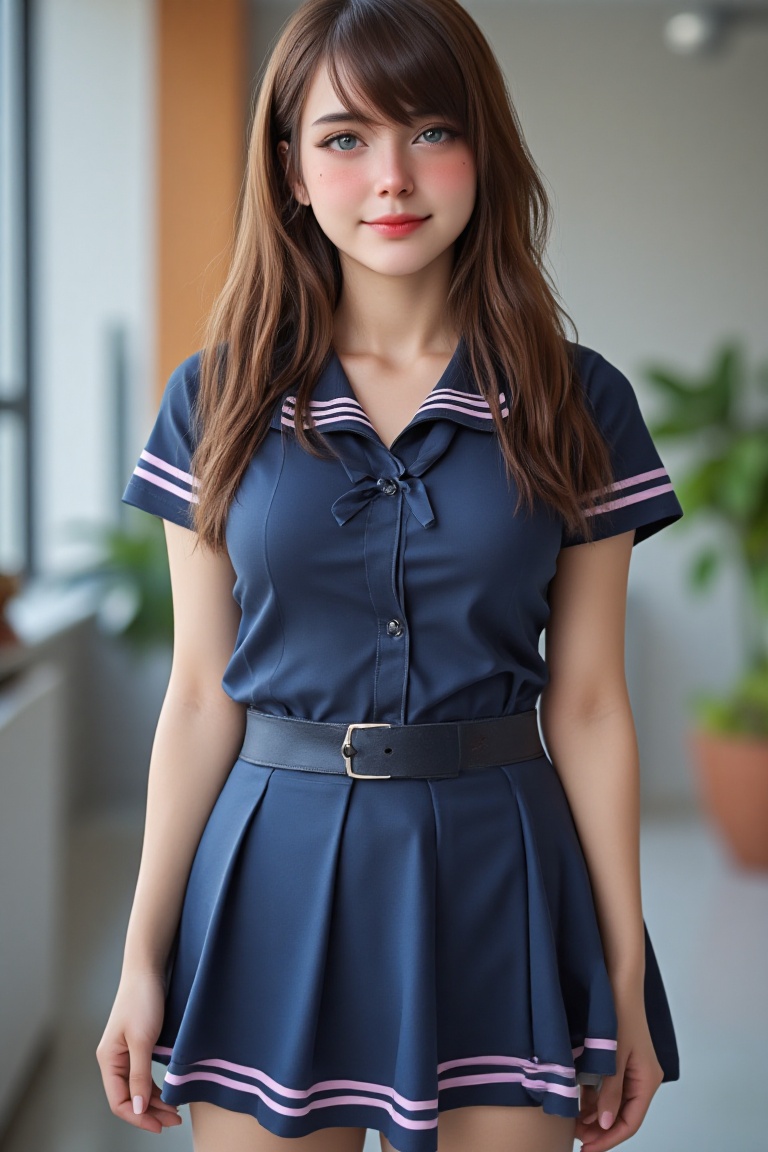 A 26-year-old girl with blue eyes,  a beautiful smile,  perfect face on Tensor.Art