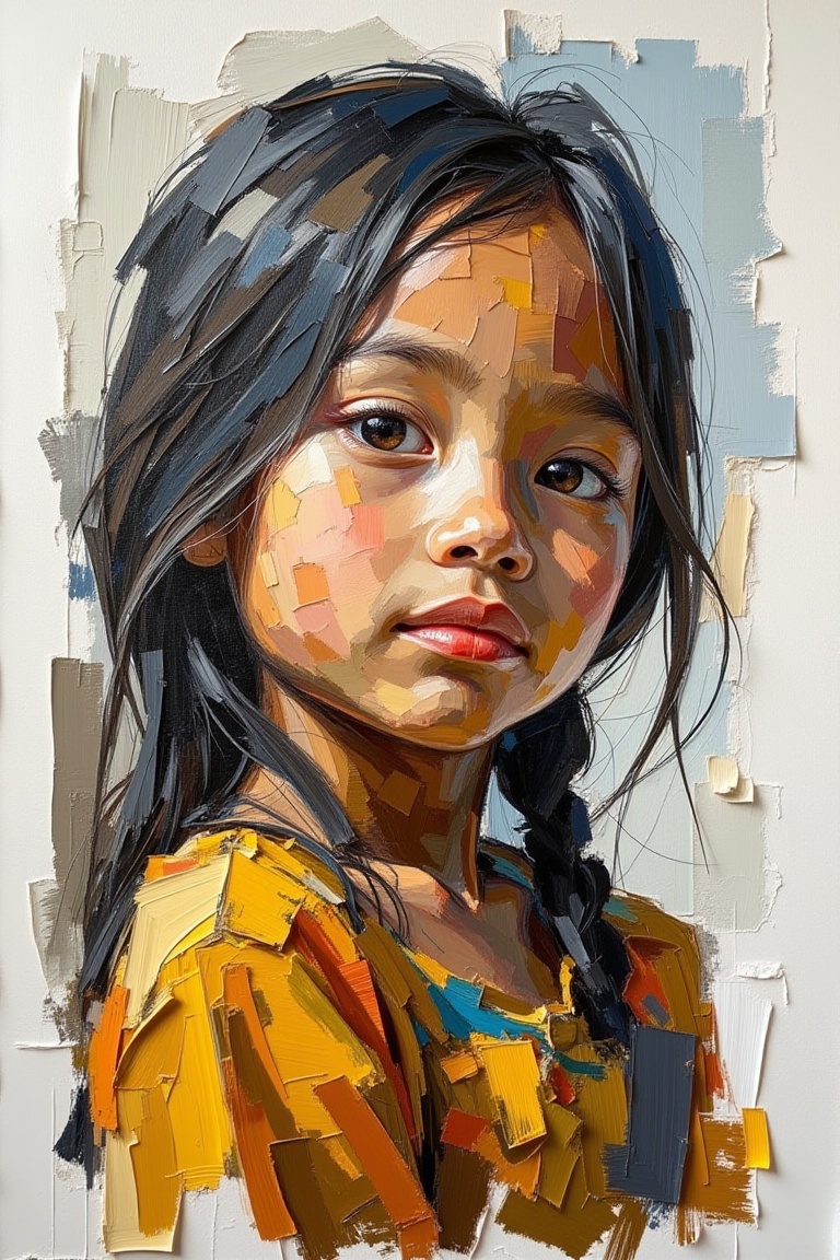 malay children ,Brushstroke Potrait