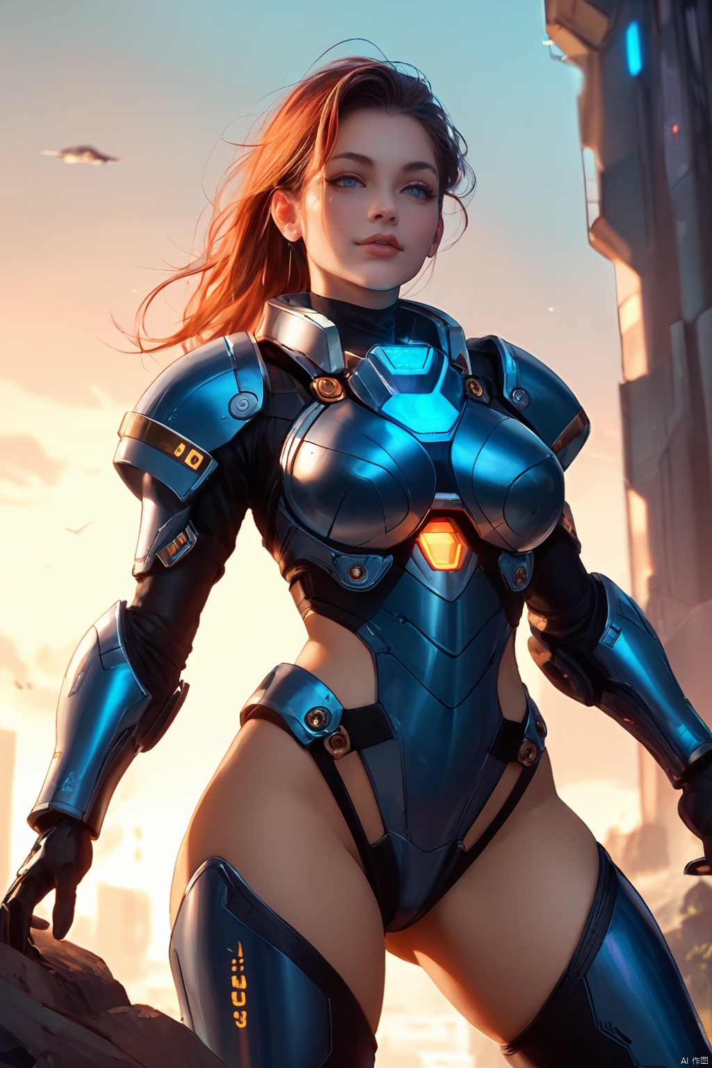 1 girl,  science fiction armor,  sexy on Tensor.Art