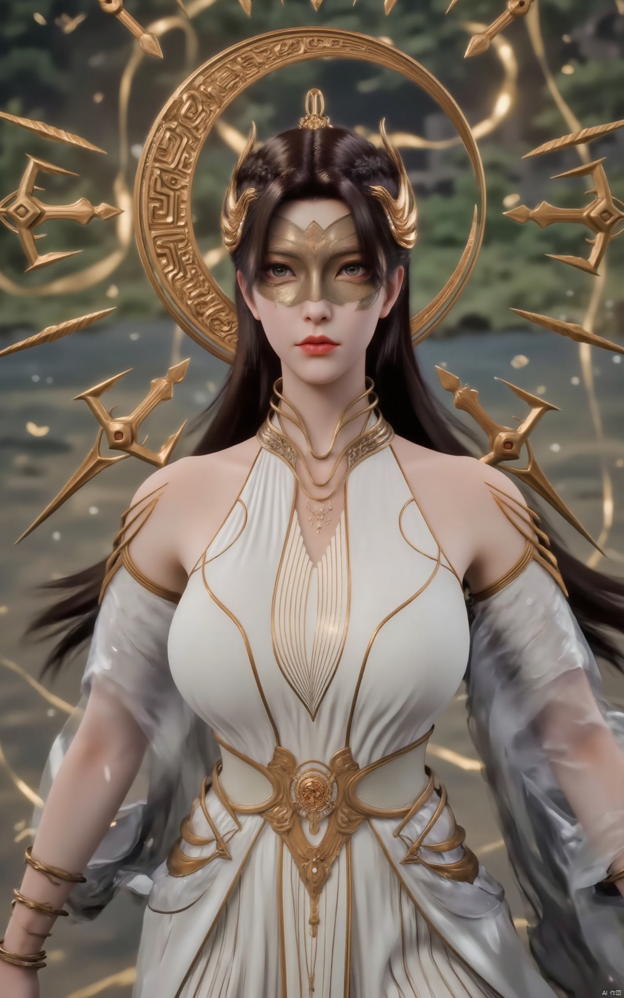 masterpiece,(best quality),official art, (1girl), (solo), ((looking_at_viewer)),(huge breasts:2.39),(full breasts:1.99),Xzhaoliner,(Lotus pond, lotus:1.52),Xyanqingcheng,Xxiyouqin,Xhongdie,Xlannuo,Xtianhuxianzi,Xhenrendadi