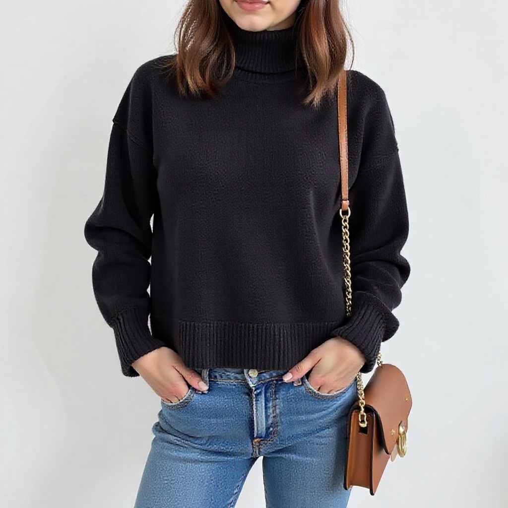 jeans,  turtleneck_sweater on Tensor.Art