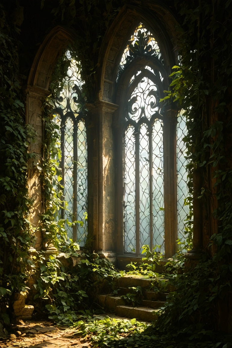 Rococo style ruins landscape,  mystical atmosphere,  BREAK on Tensor.Art