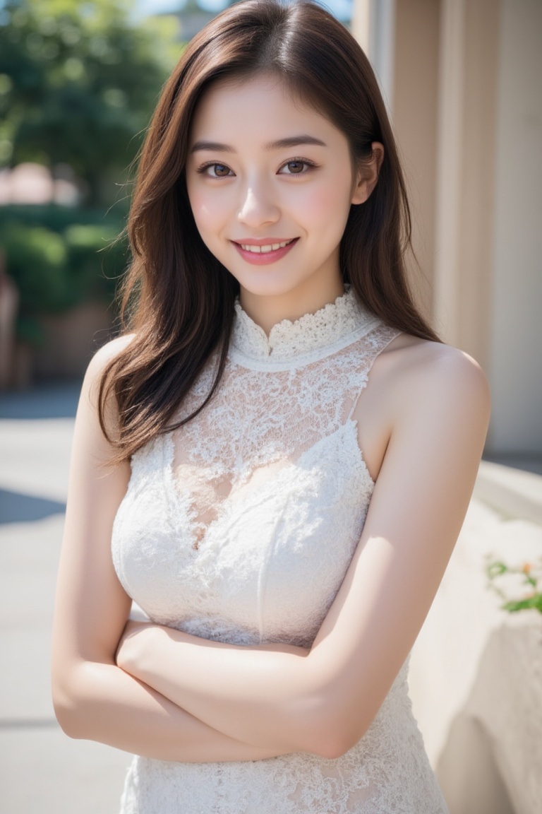 a young Asian woman,  stunning,  brown hair on Tensor.Art