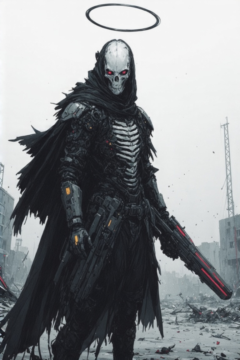 This monochrome manga by tsutomu nihei a digital artwork for a manga by tsutomu nihei in a dark,  futuristic sci-fi style...