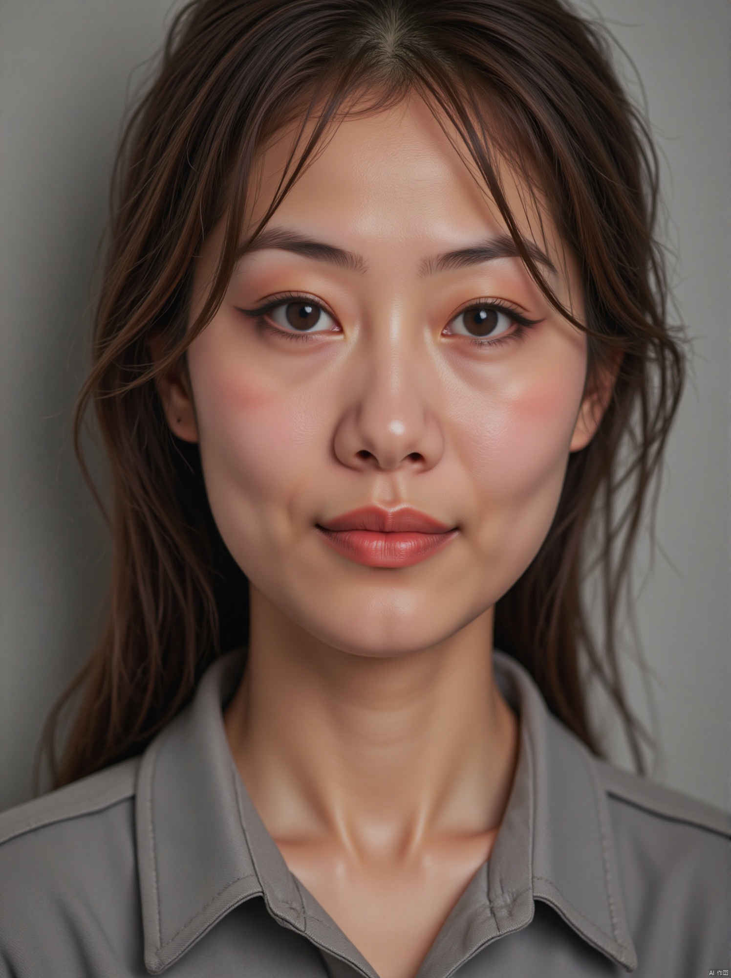 Close-up of a beautiful and gentle young woman's ID photo