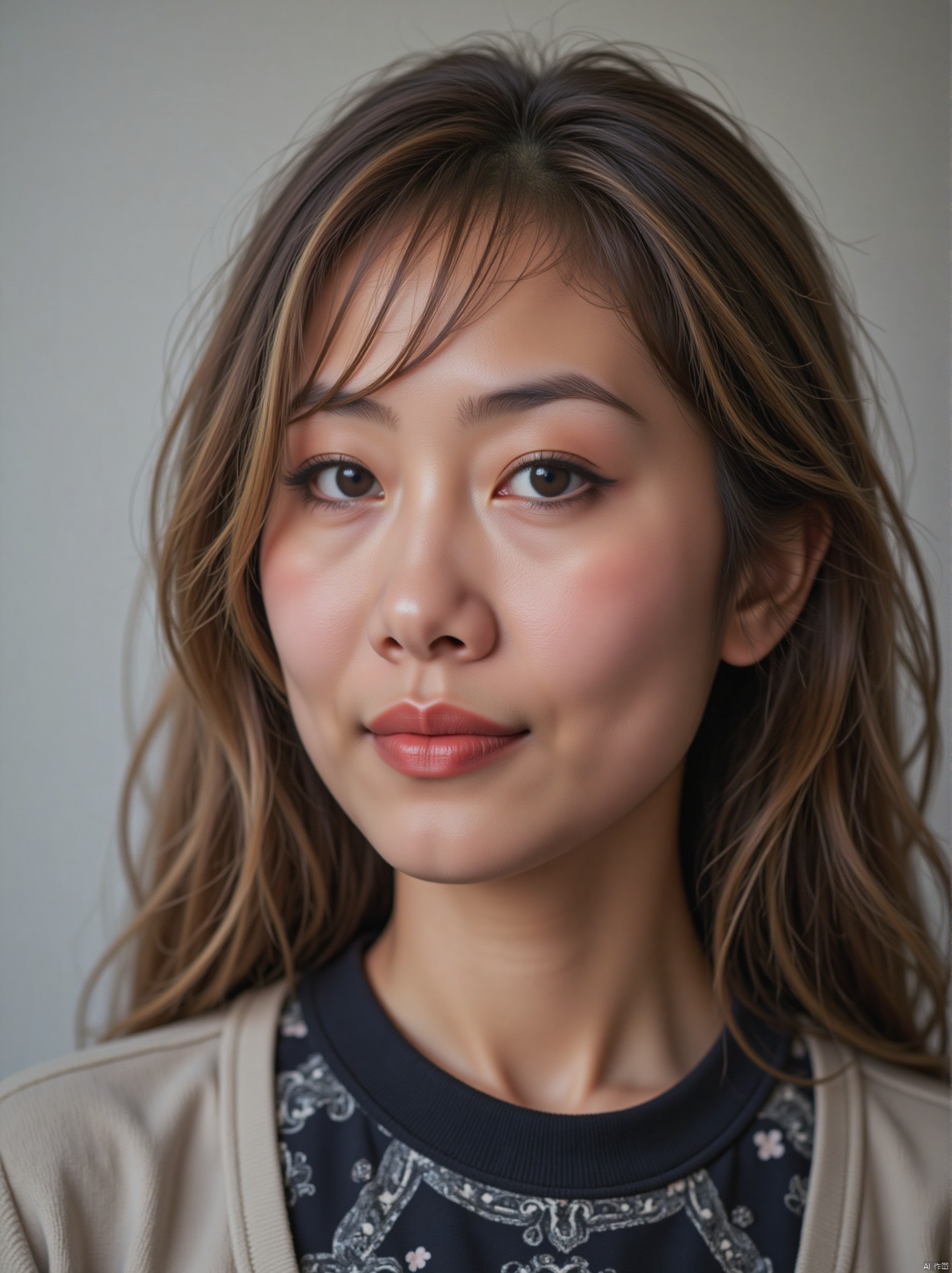 Close-up of a beautiful and gentle young woman's ID photo