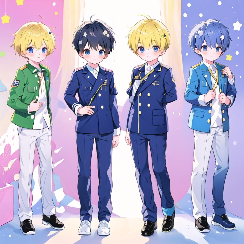 2 boys cute uniform on Tensor.Art