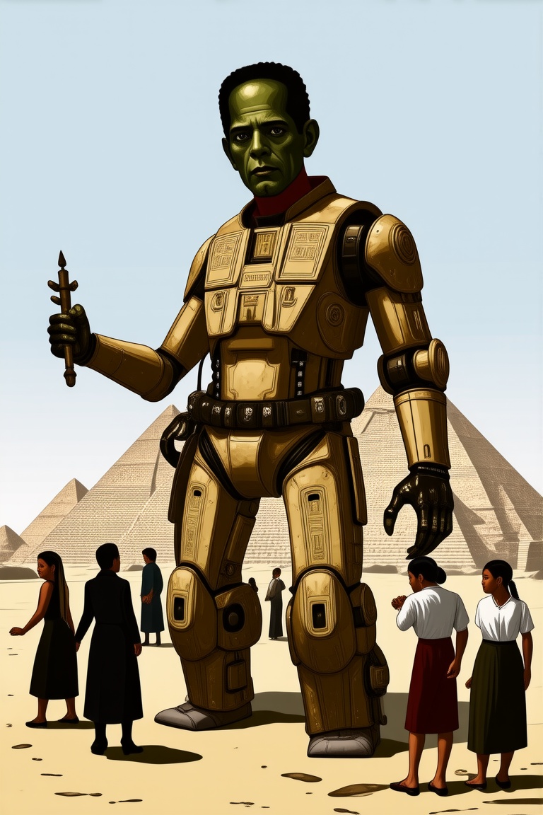 Frankenstein's monster,  in an attempt to perform a simple magic trick,  accidentally turns the entire pyramid into a gian...